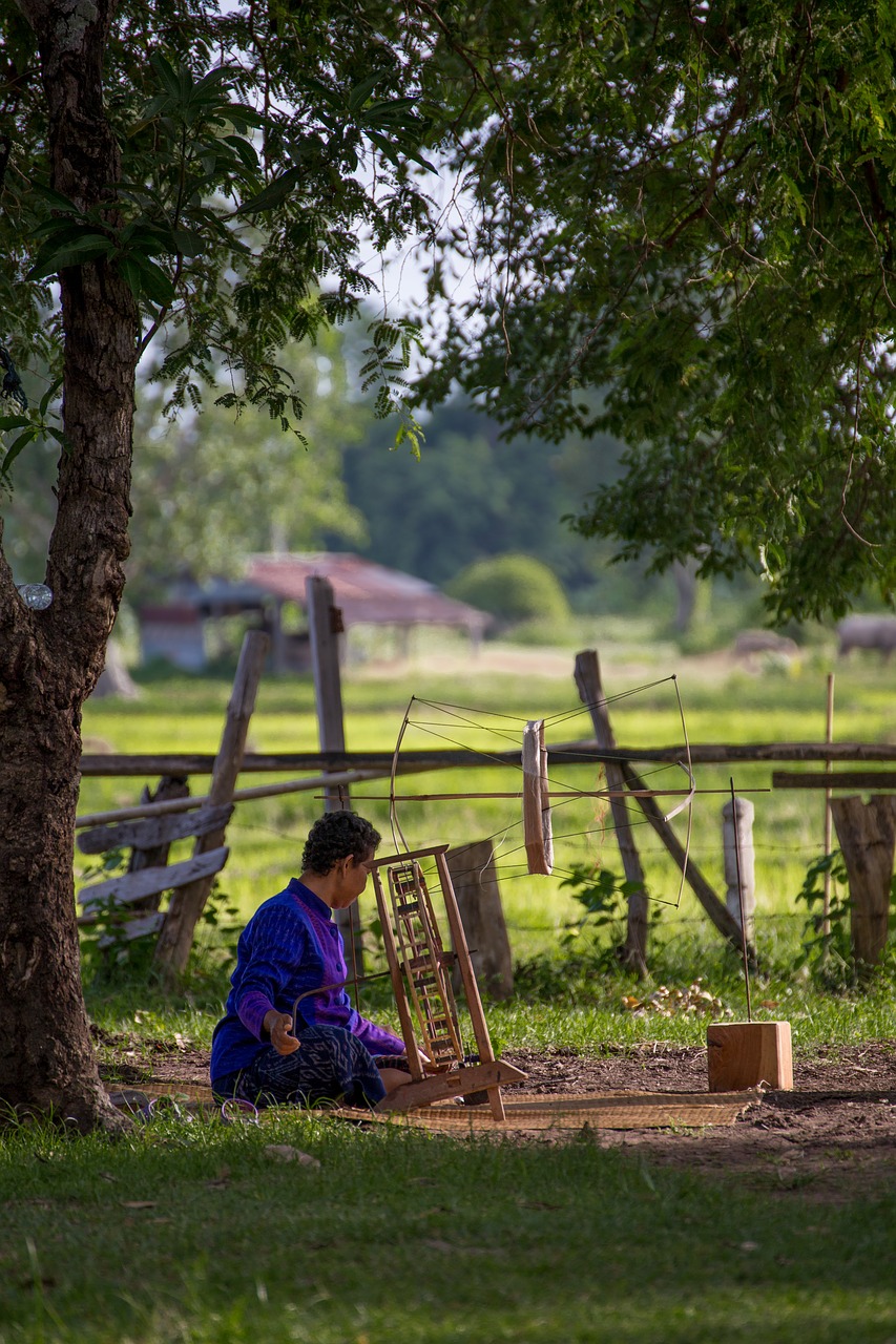 Image - weaving woman north east thailand