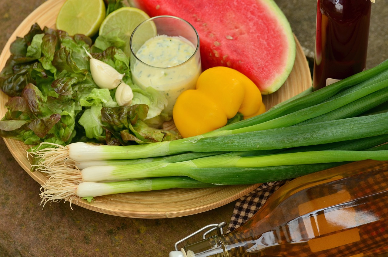 Image - spring onions leek salad frisch