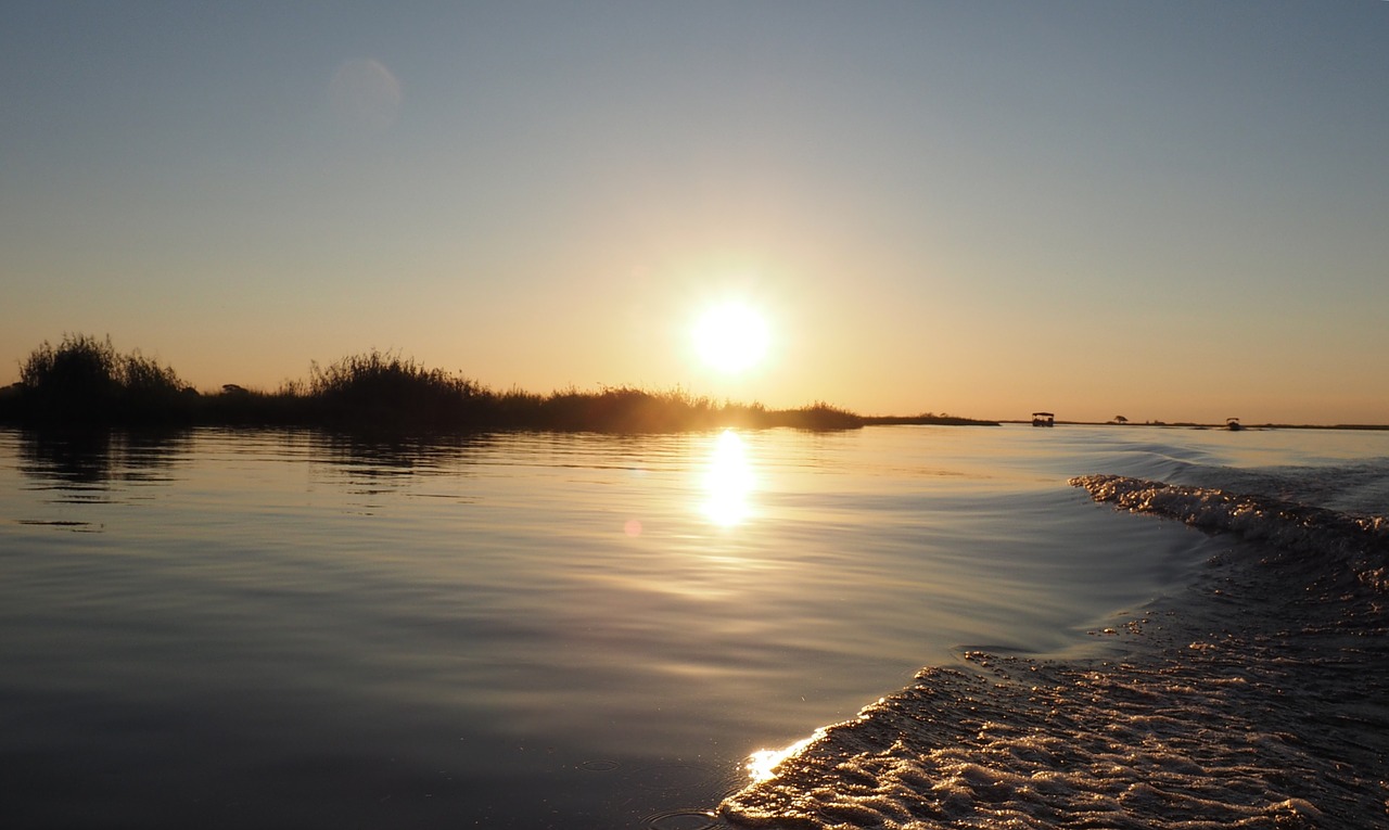 Image - sunset water water level sun
