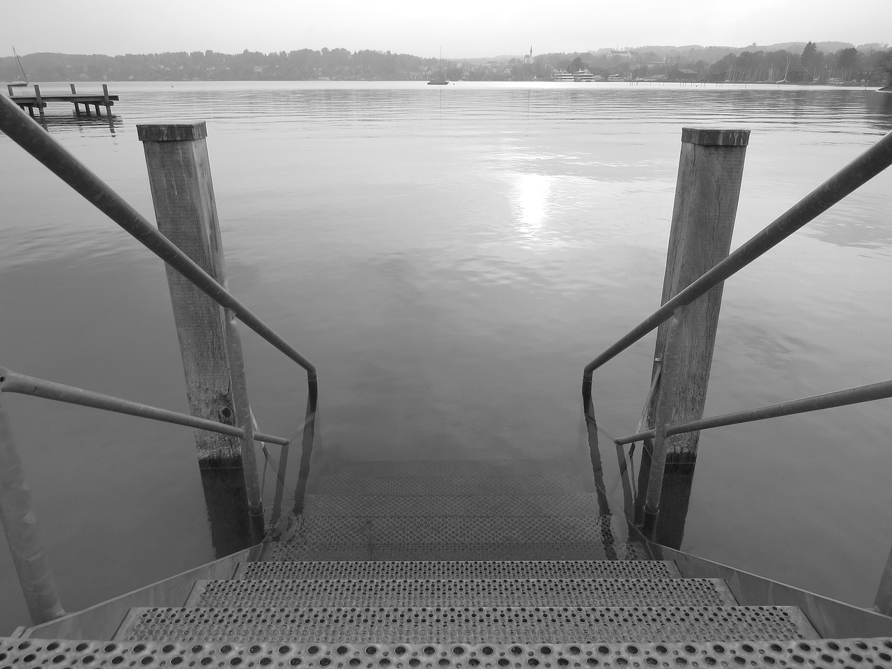 Image - lake ladder water nature germany