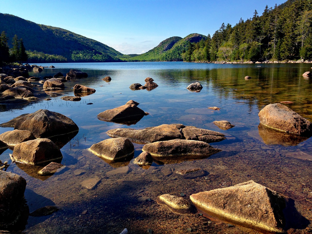 Image - acadia mountains lake scenic