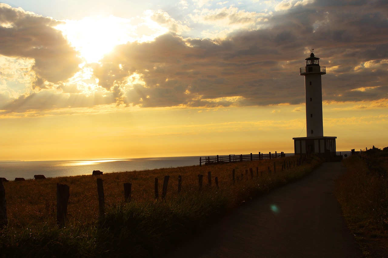 Image - sea lighthouse sunset costa