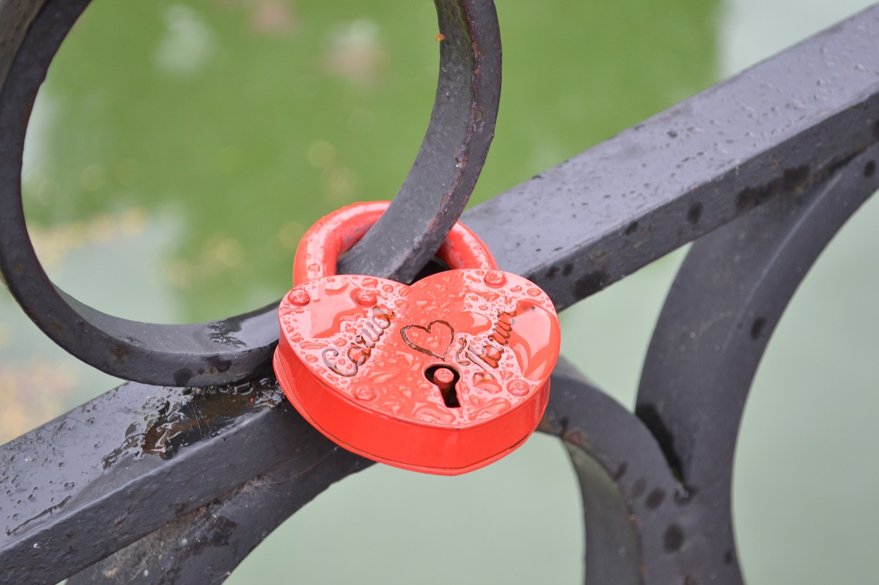 Image - love bridge padlock heart