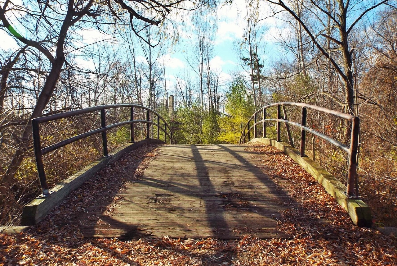 Image - footbridge autumn fall bridge