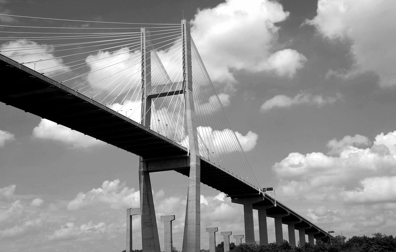 Image - bridge span bridge black and white