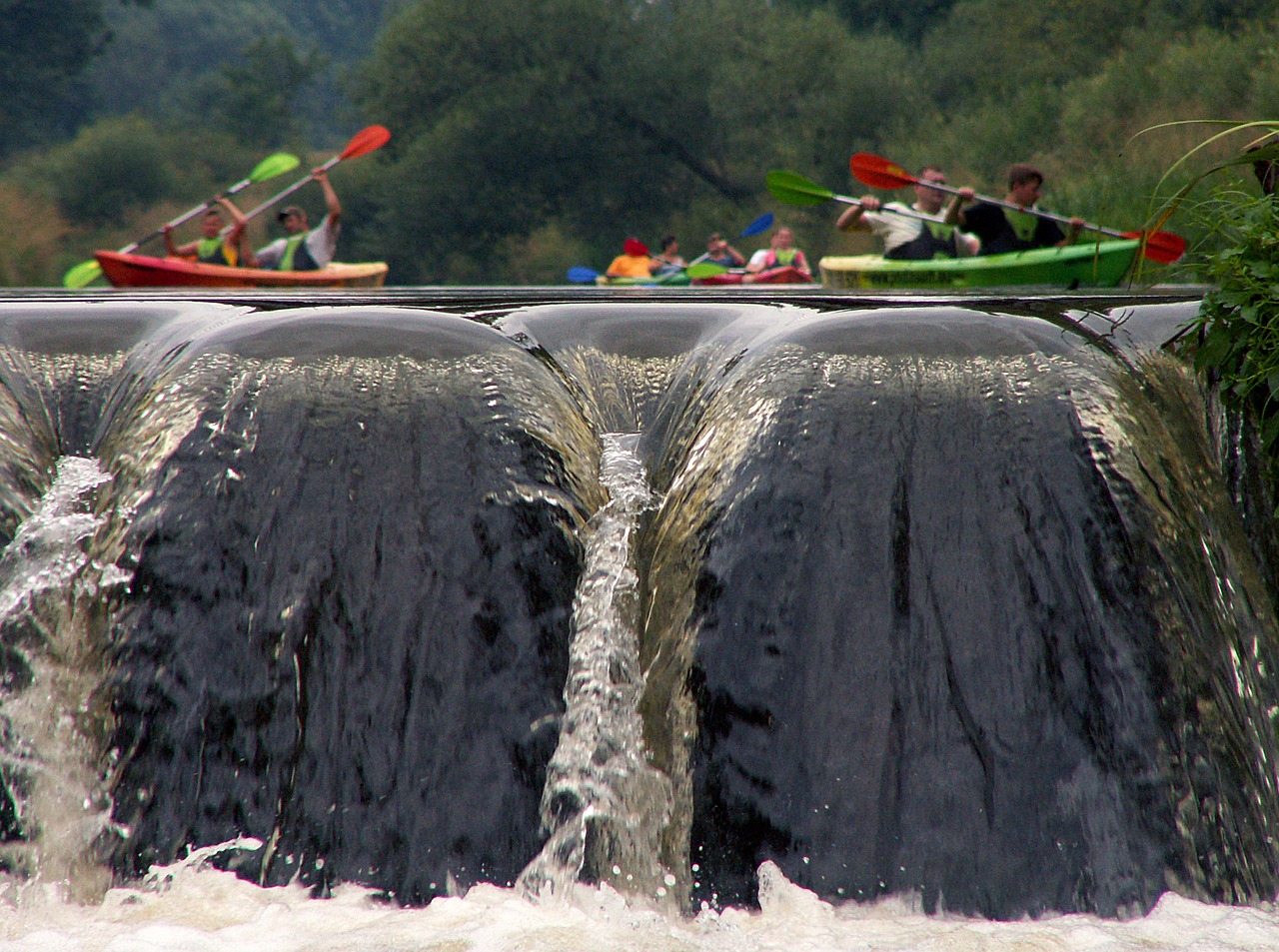 Image - waterfall i with kayaks rafting