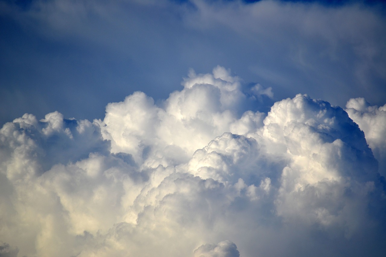 Image - clouds sky white blue fluffy