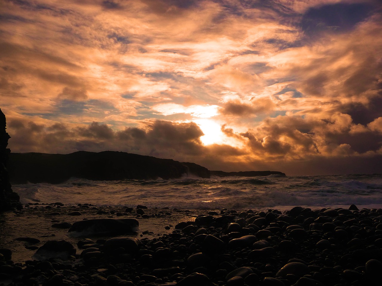 Image - sunset beach ireland sea coast