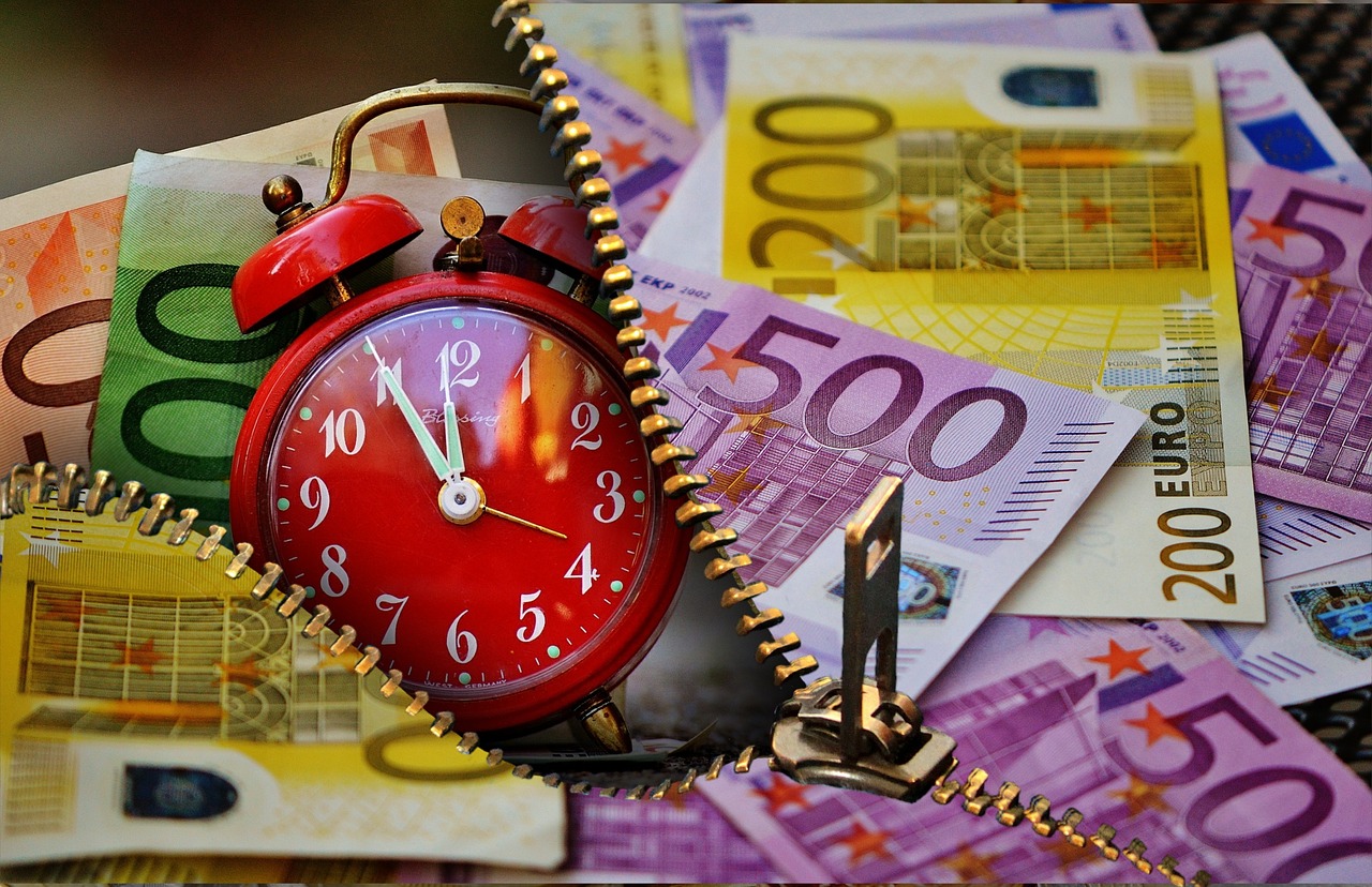 Image - time is money currency euro clock