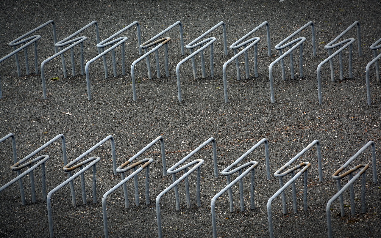 Image - bike racks modern iron sculpture