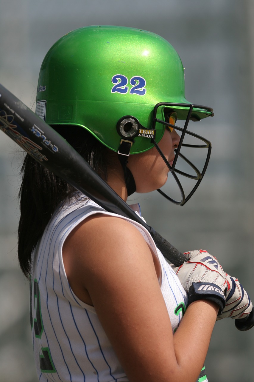 Image - softball player female game bat