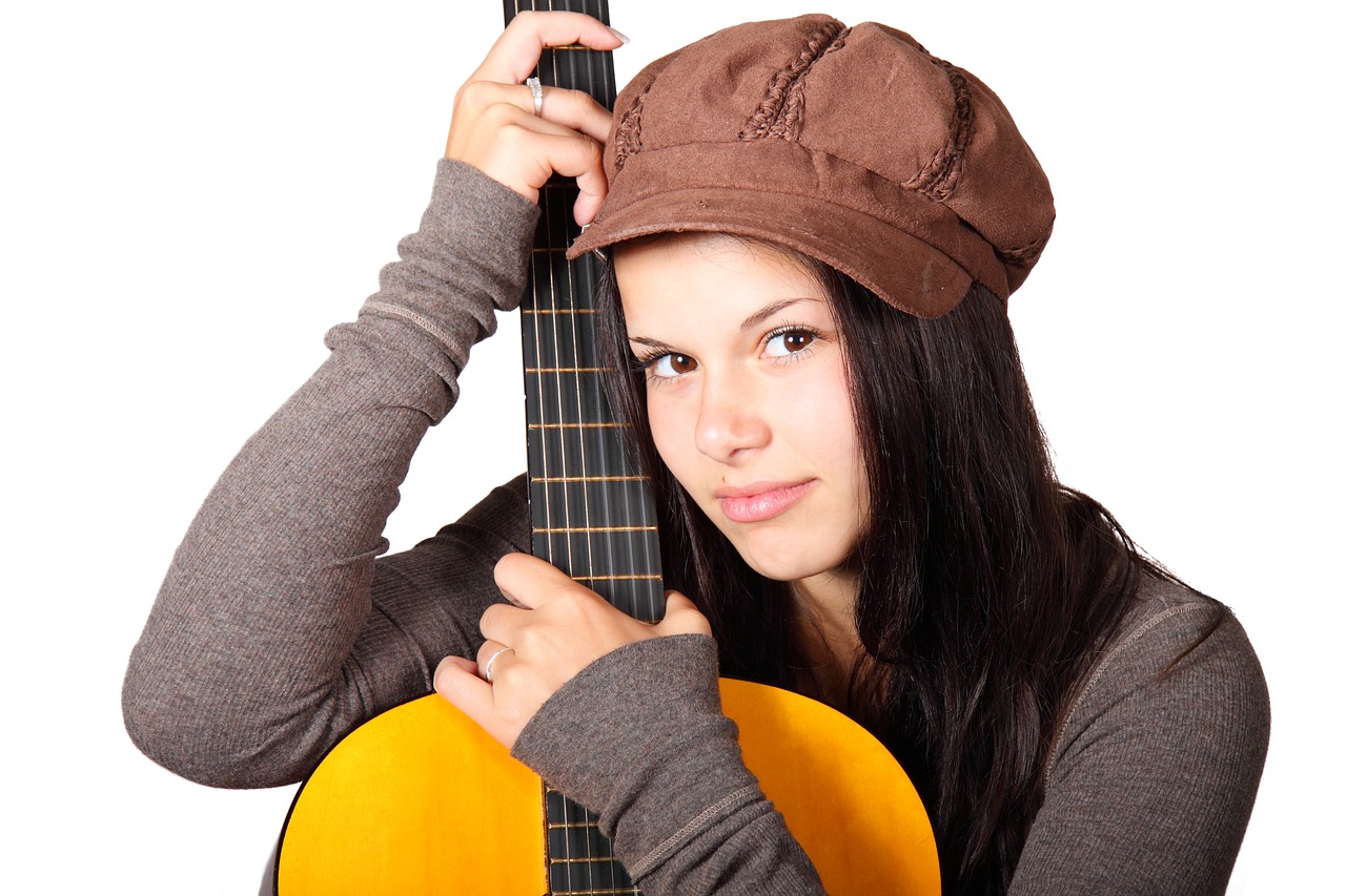 Image - acoustic guitar cute female girl