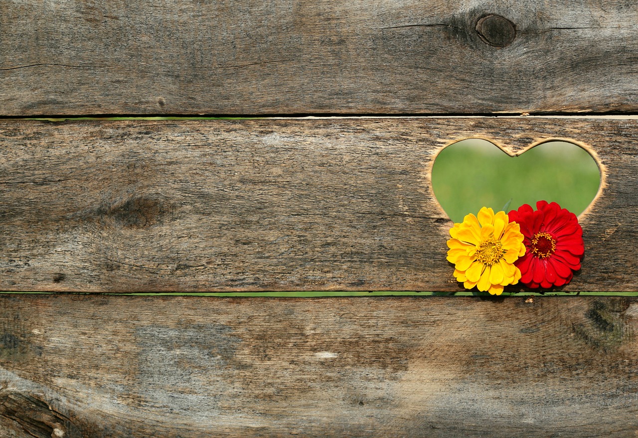 Image - postcard heart flowers board