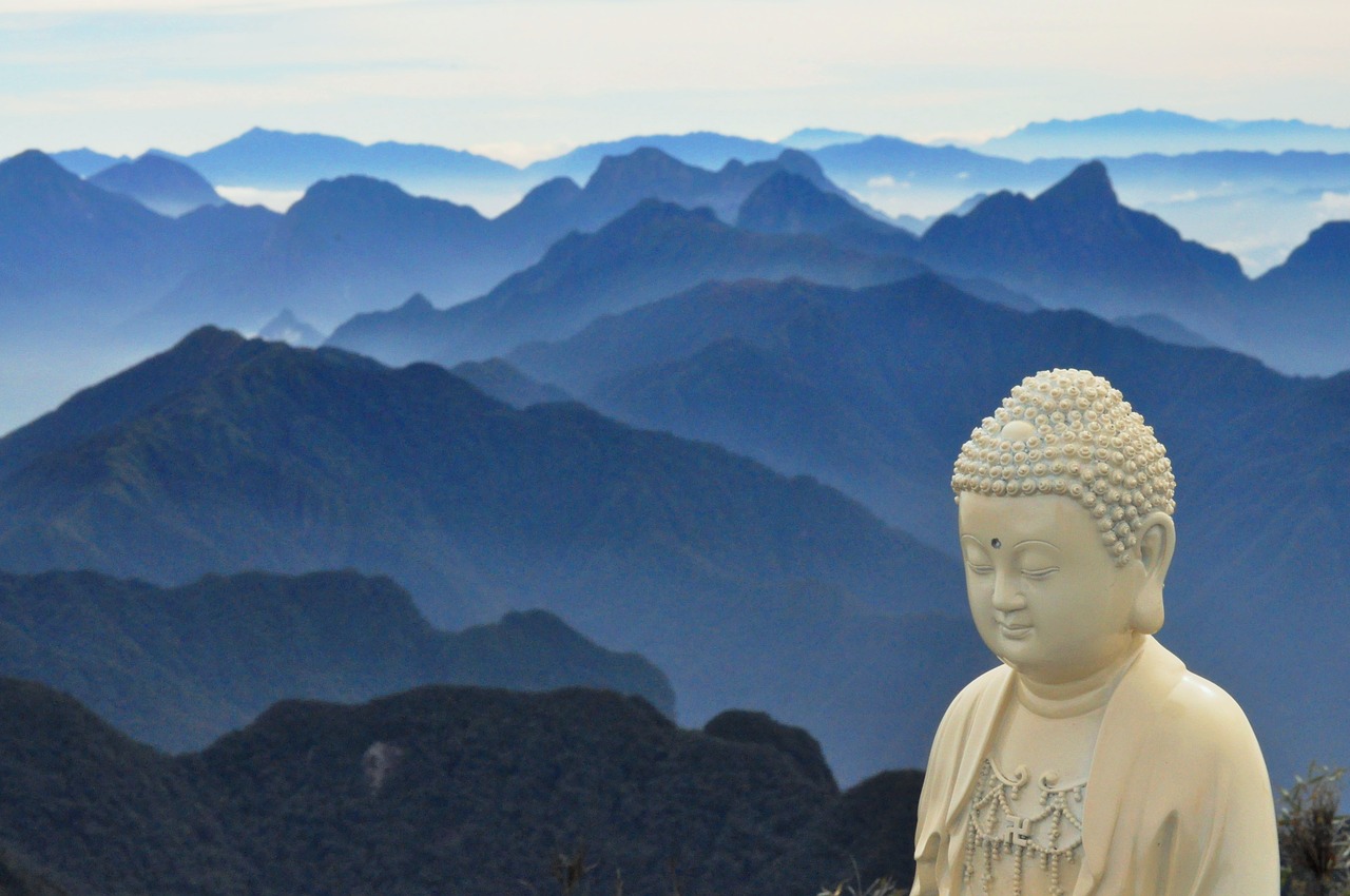 Image - buddha mountains blue statue