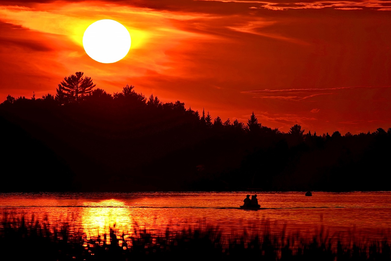 Image - sunset twilight landscape fishermen