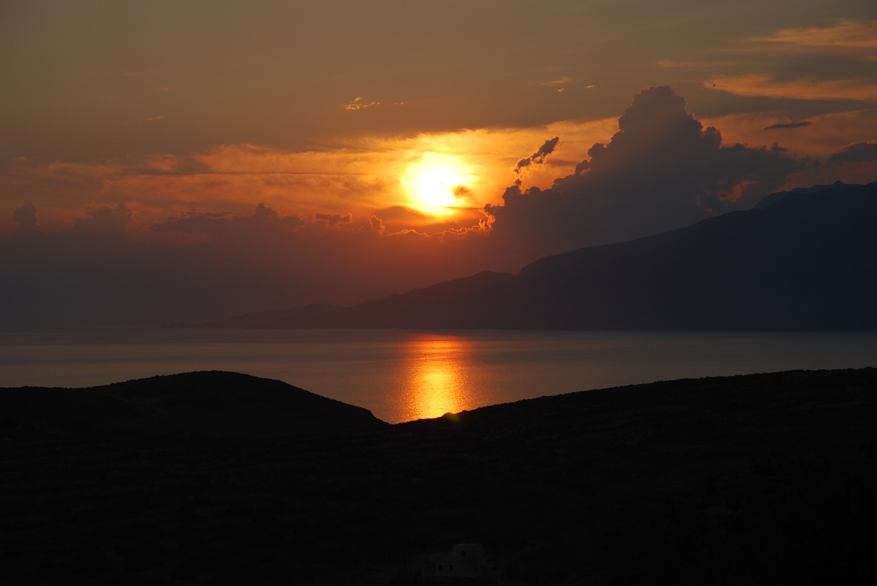 Image - sunset clouds sea sky evening sky