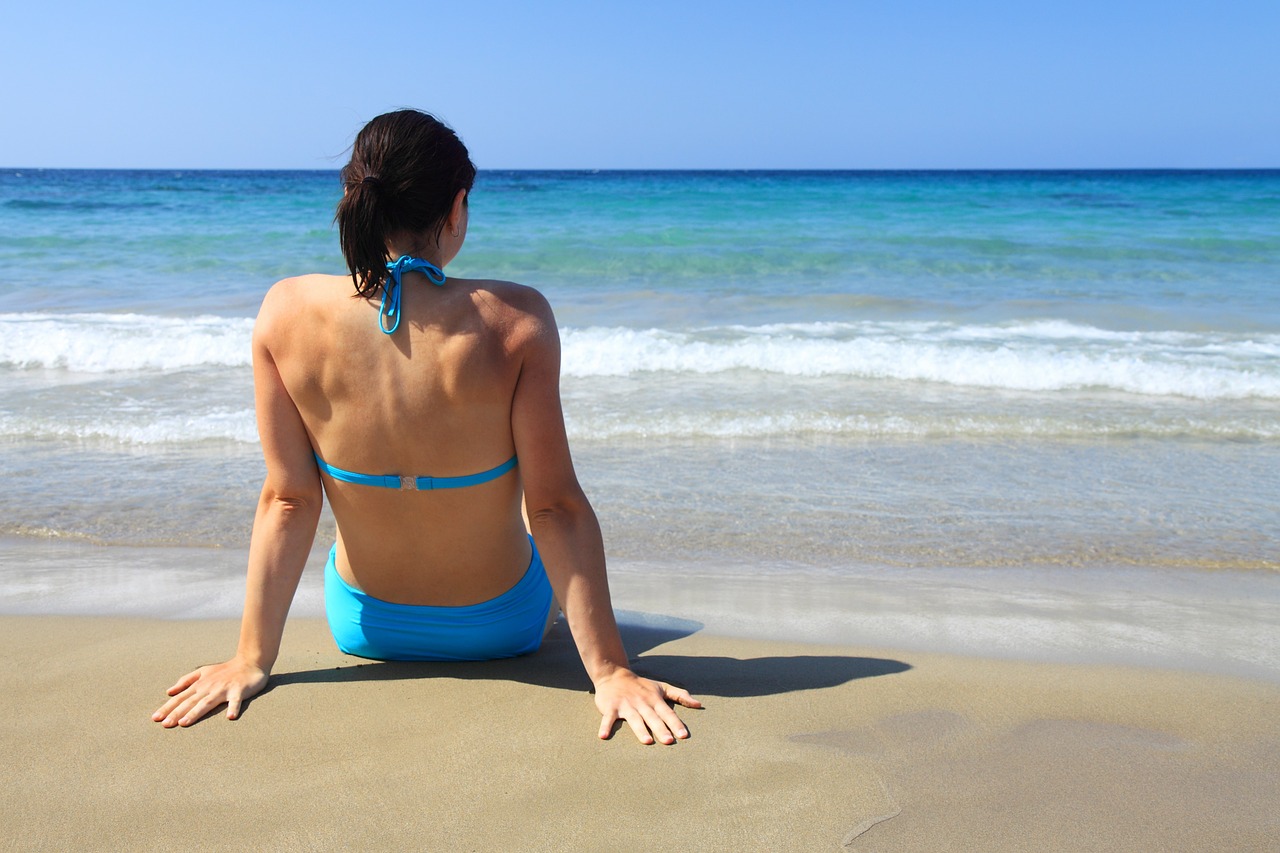 Image - beach beautiful blue female girl