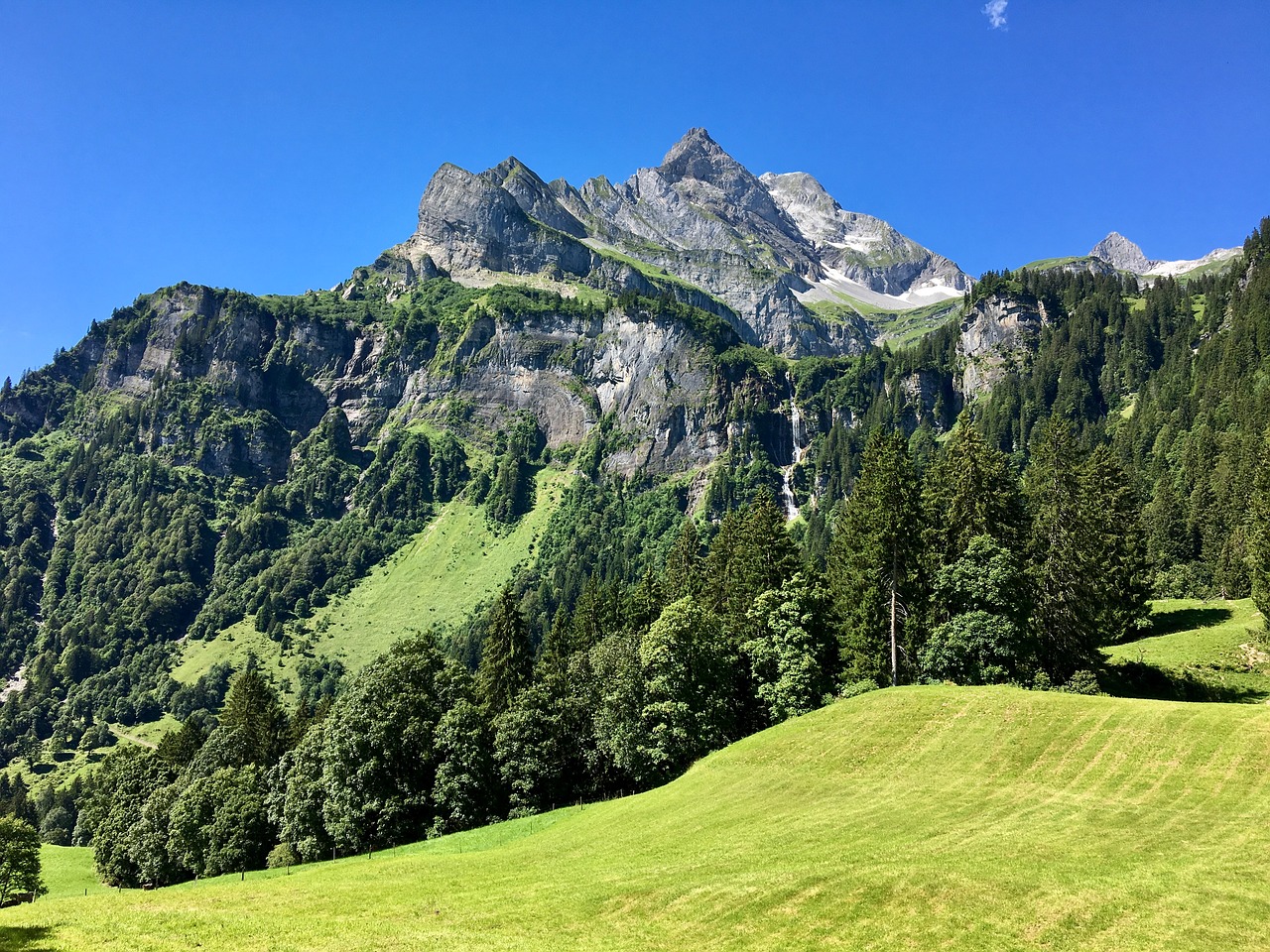 Image - mountain landscape glarus summer