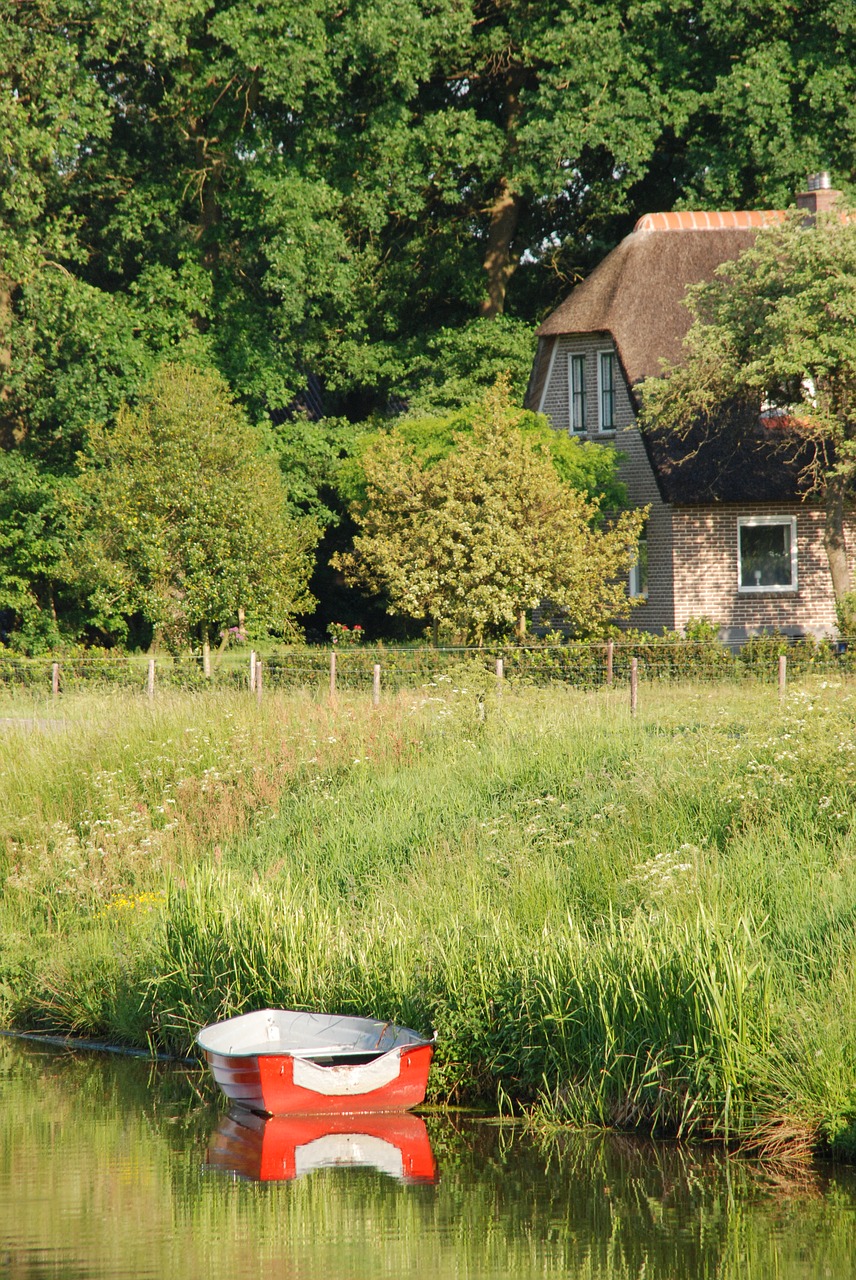 Image - water boat farm landscape