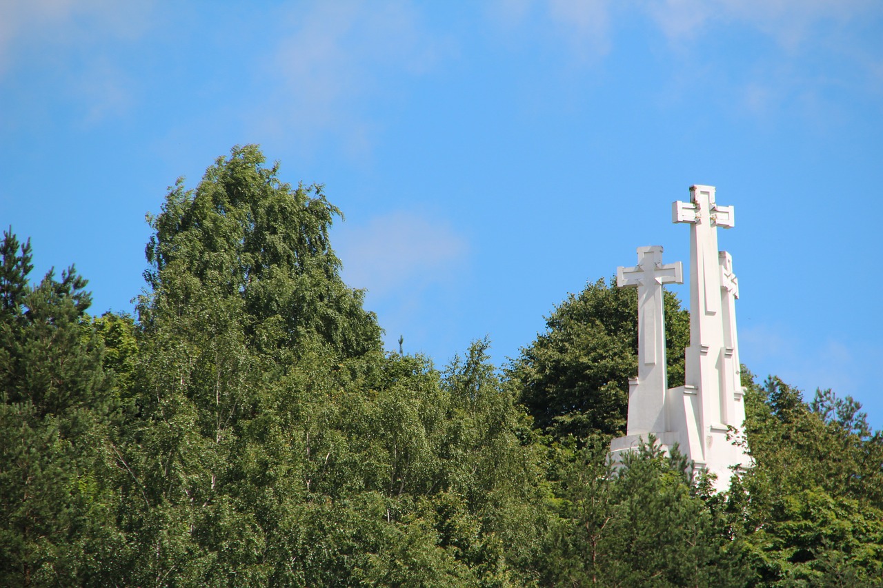 Image - crosses holy forest sky