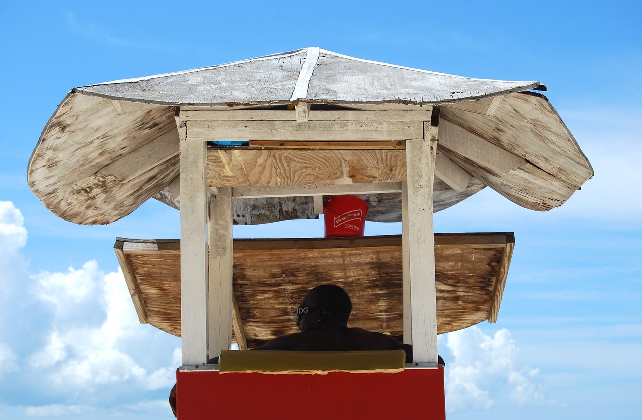 Image - life guard jamaica beach shade