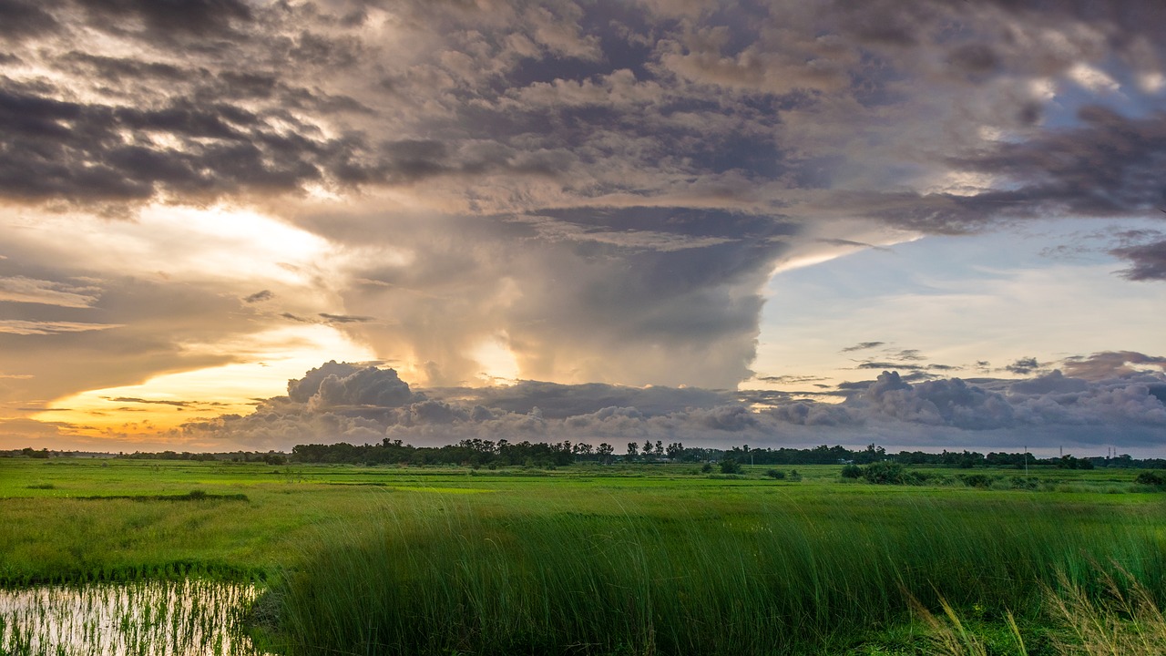 Image - nature sky green water clouds