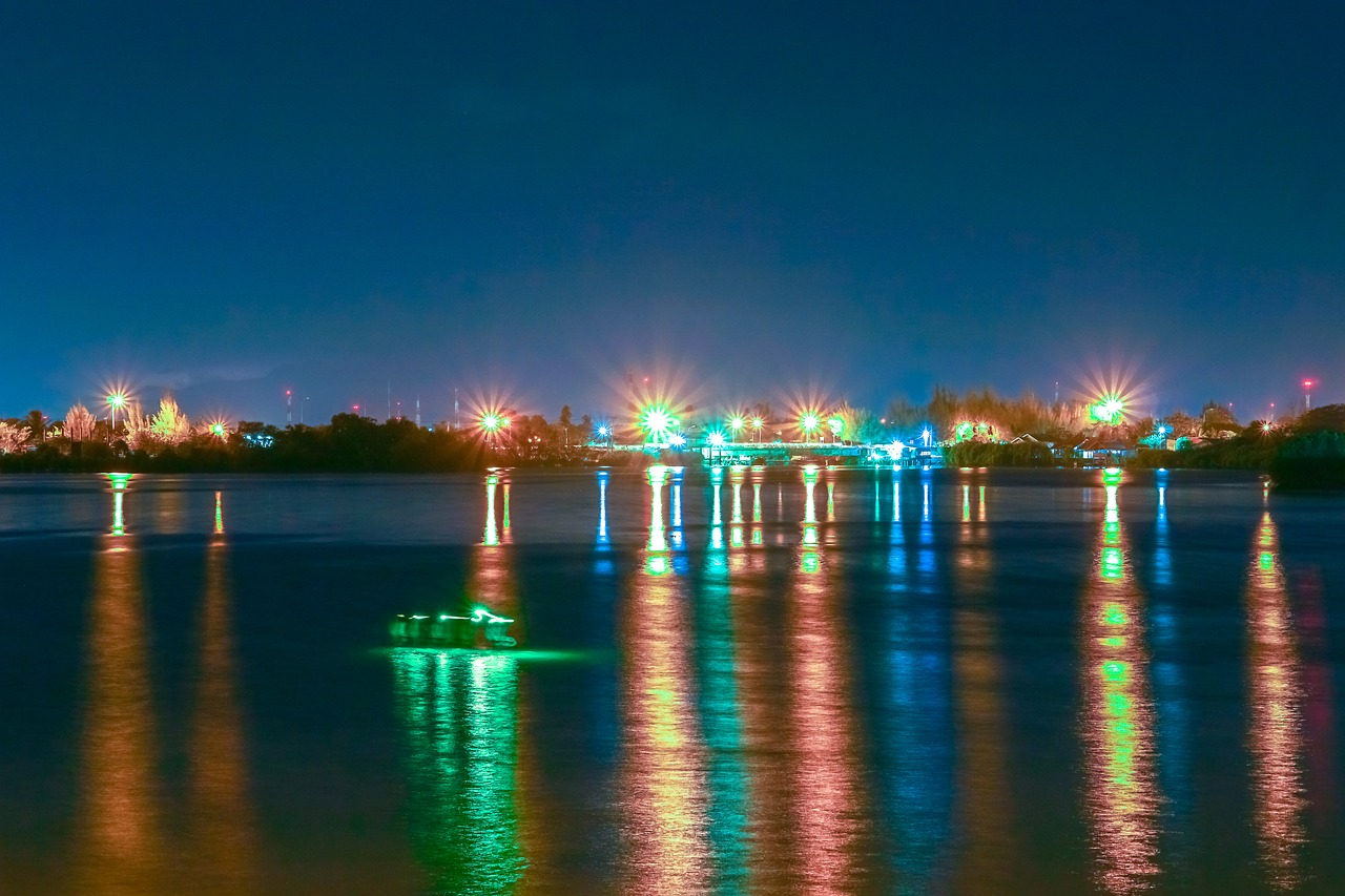 Image - harbor sea night landscape travel