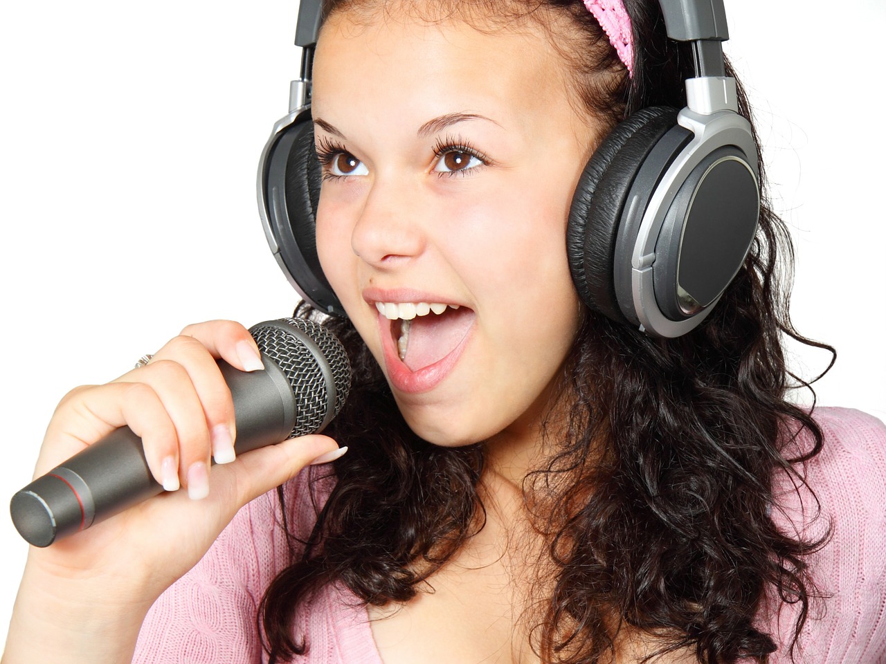 Image - girl holding karaoke mic