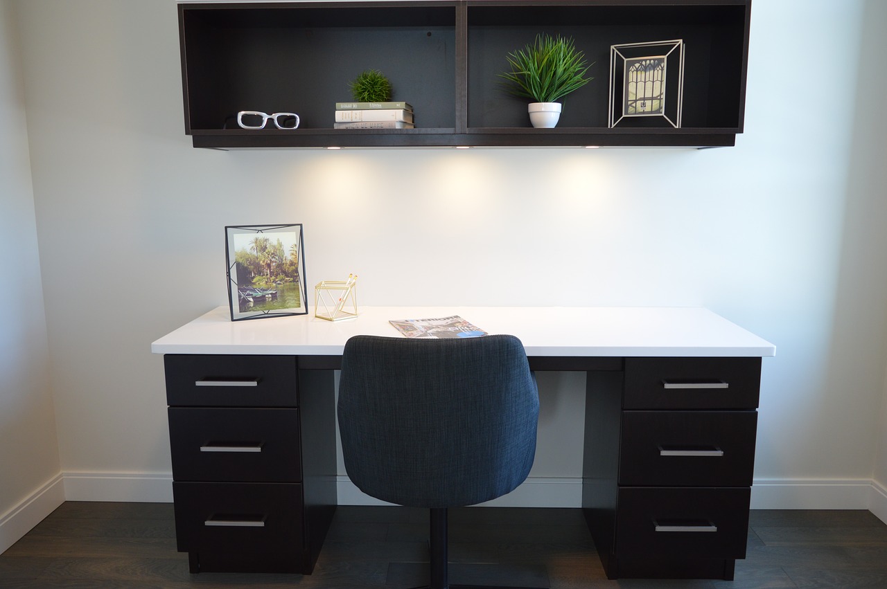 Image - home office chair desk workspace