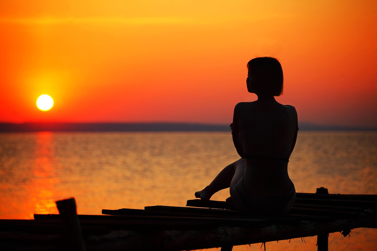 Image - girl water dawn summer outdoors