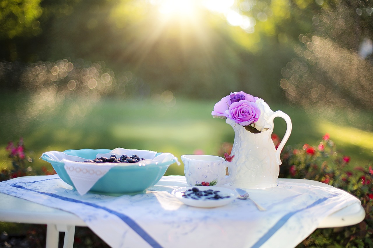 Image - blueberries cream dessert breakfast