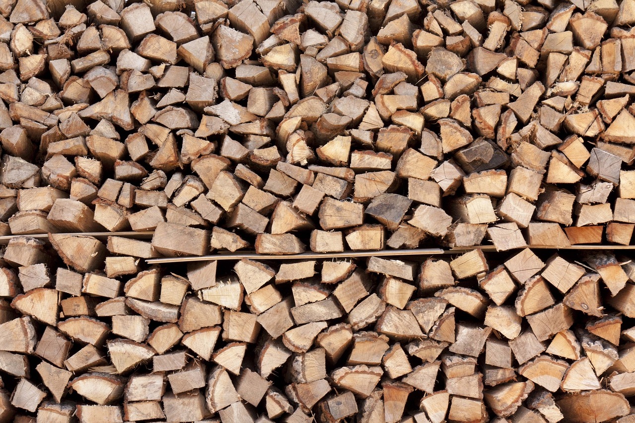 Image - woodpile chopped logs cut stacked