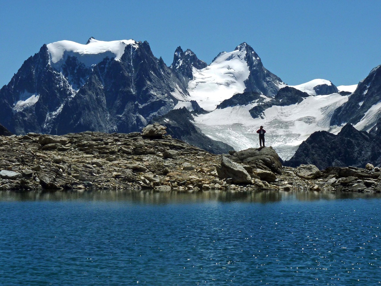 Image - mountains alps lake panoramic cold