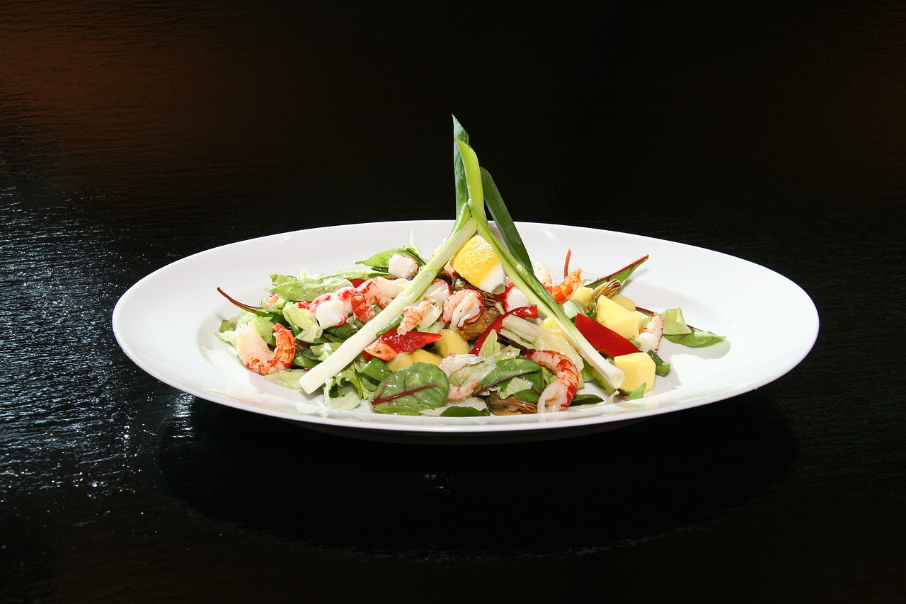 Image - salad food dining spring onions