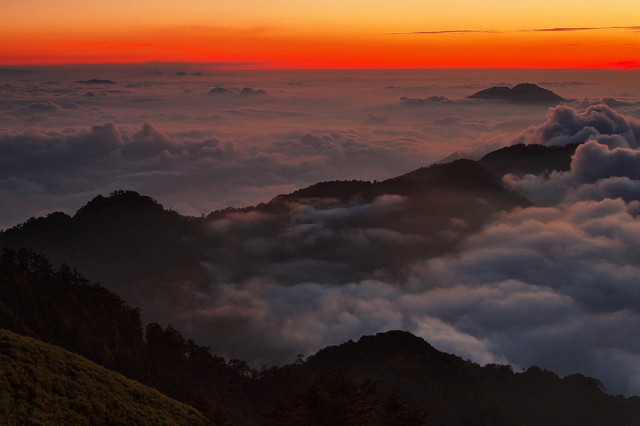 Image - landscape scenic sunset mountains