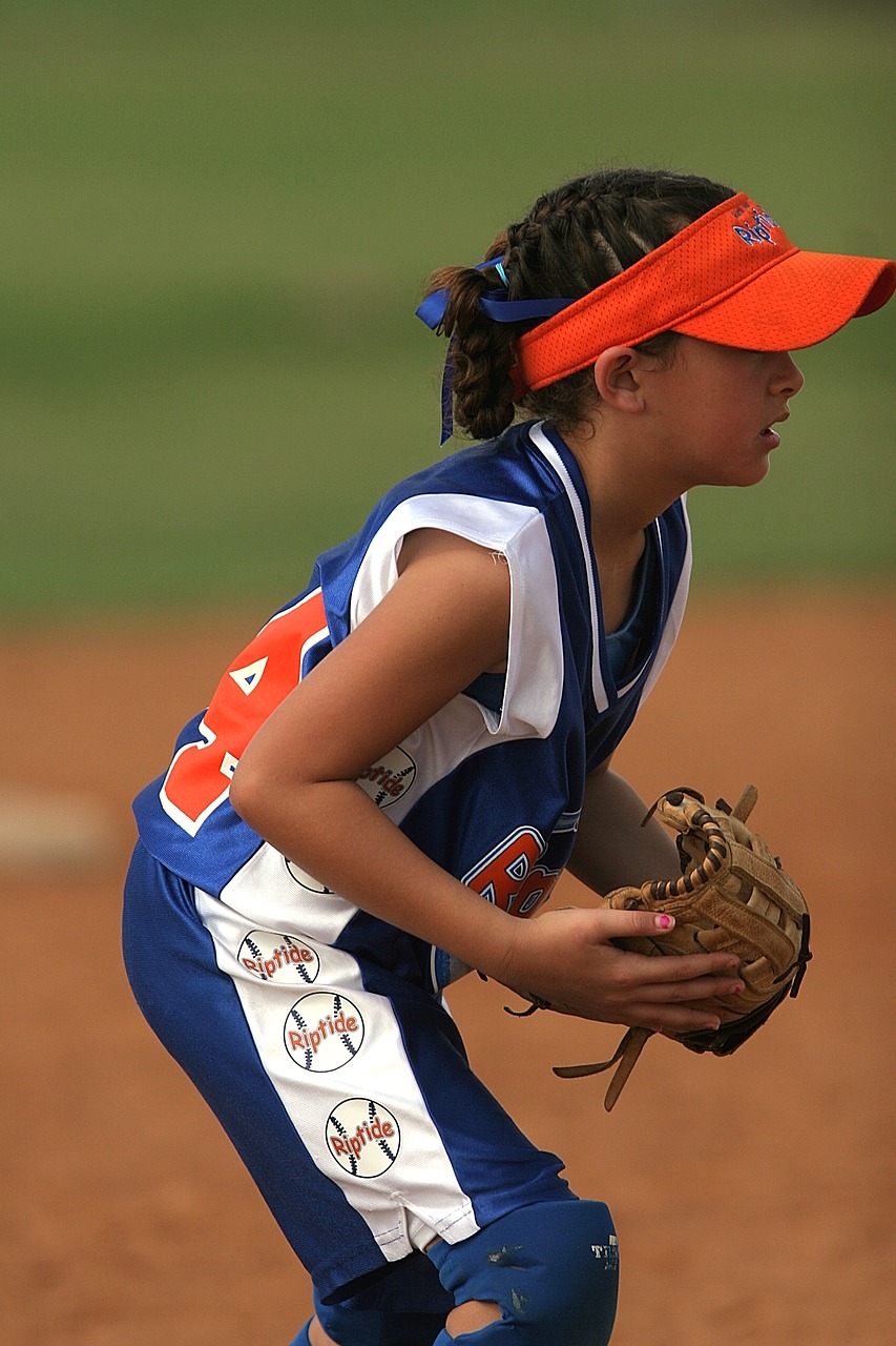 Image - softball player female glove cap