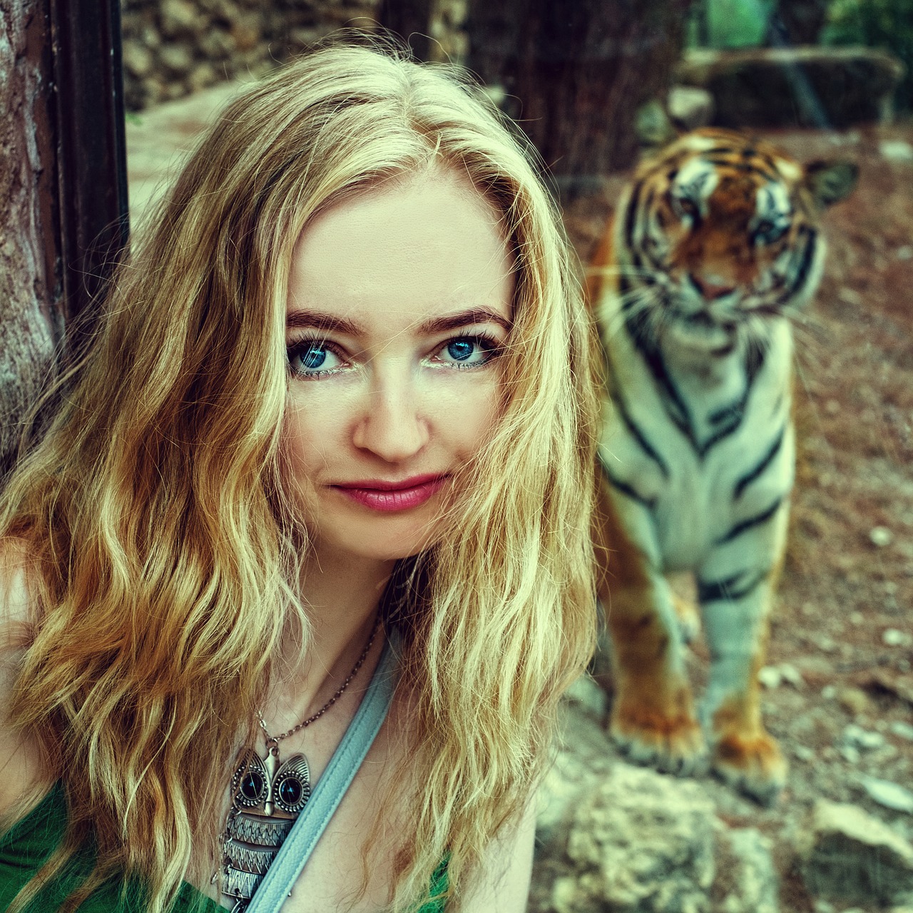 Image - tiger tigress zoo safari girl