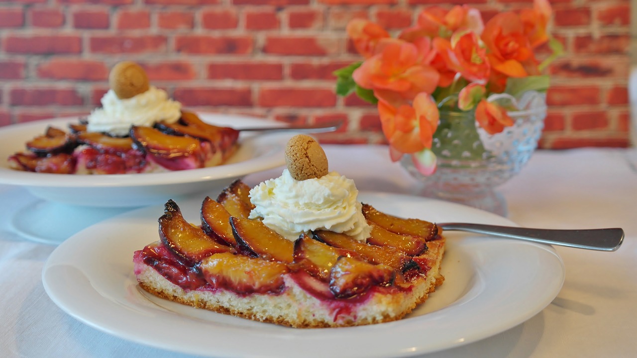 Image - cake plums plum cake piece of cake