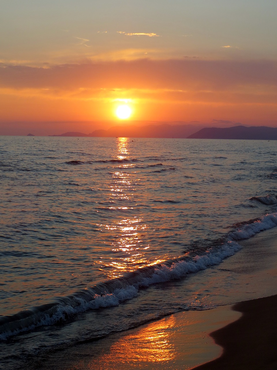 Image - beach mar sunset sol eventide