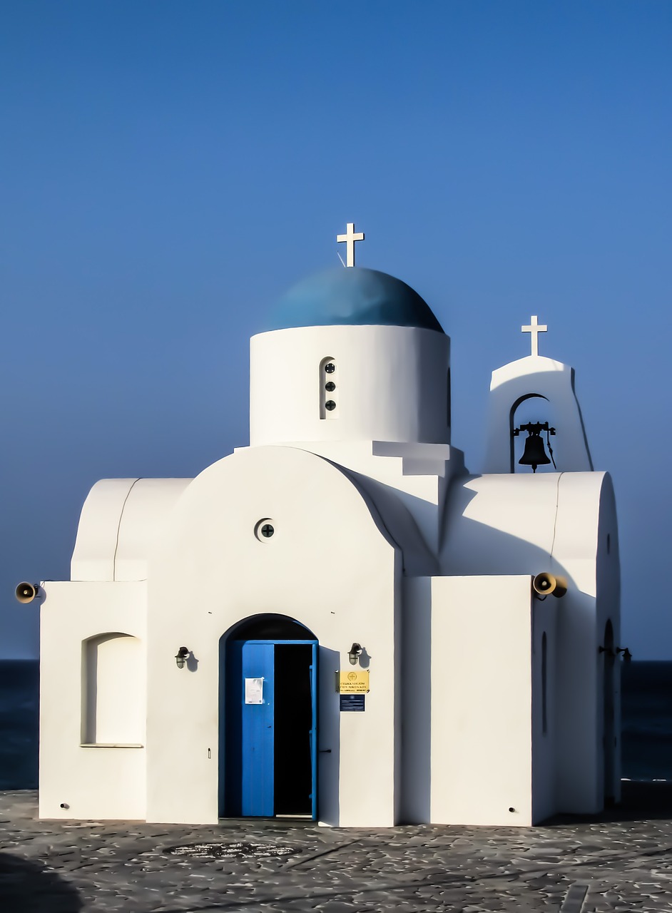 Image - church white blue summer cyprus