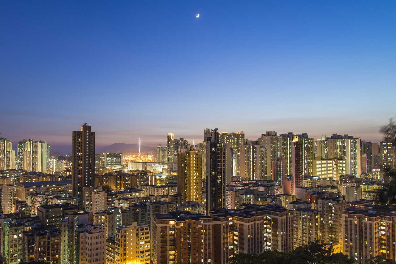 Image - urban moon city skyline landscape