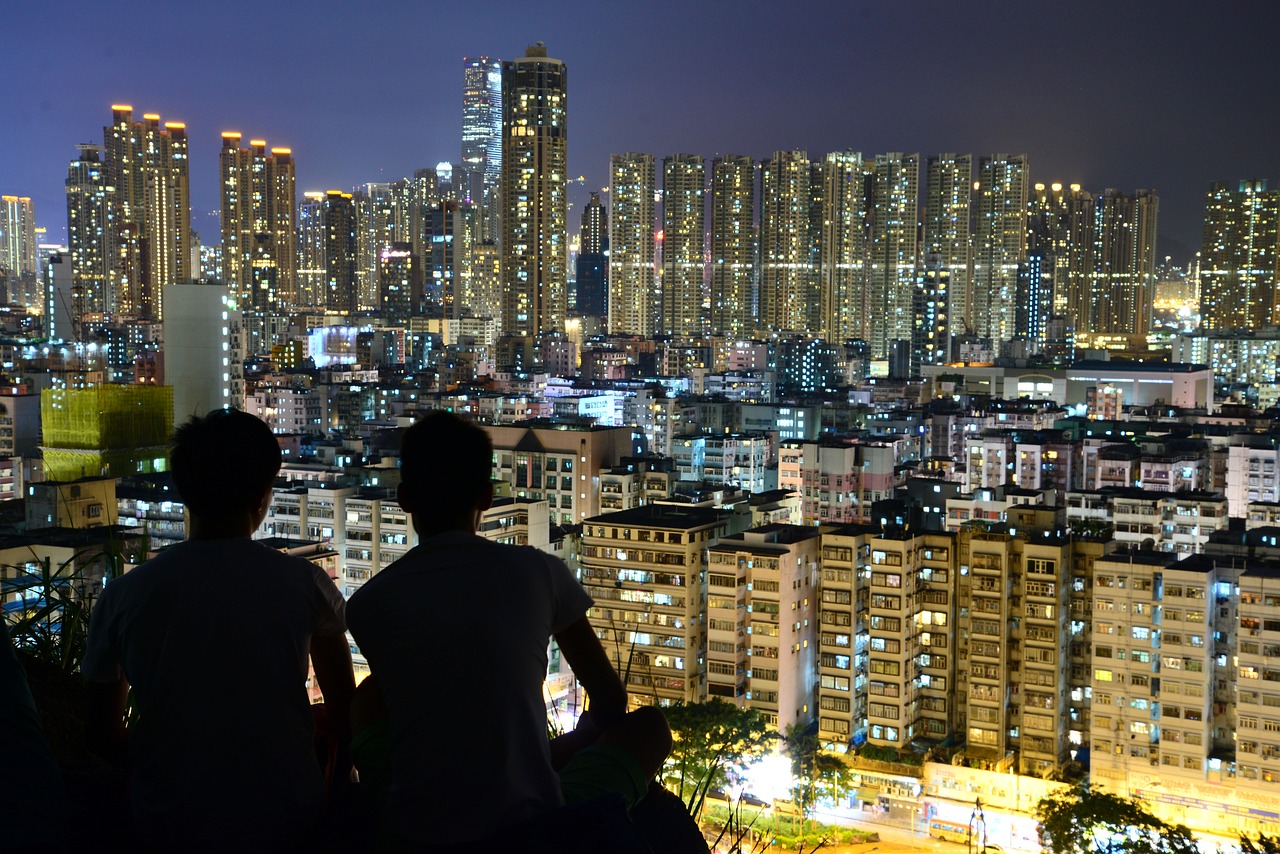 Image - urban moon city skyline landscape