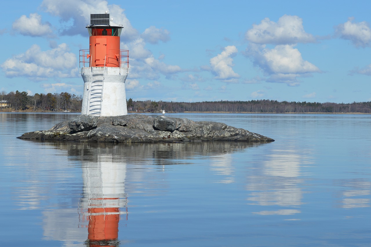 Image - lighthouse sea lake water cloud