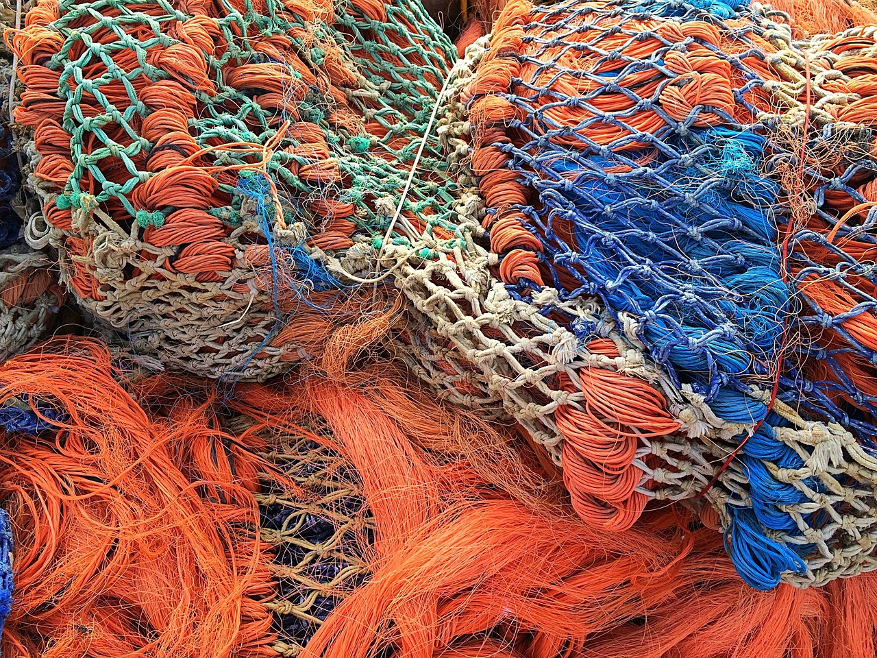 Image - fishing net fishing fischfang orange
