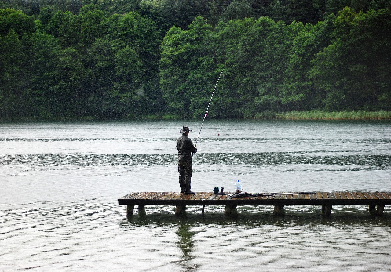 Image - angler rain hunting fishing catch