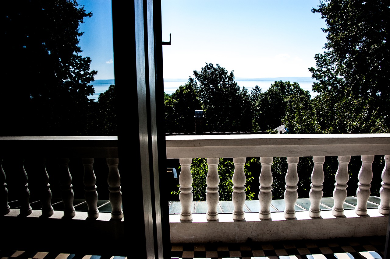 Image - terrace see house summer building