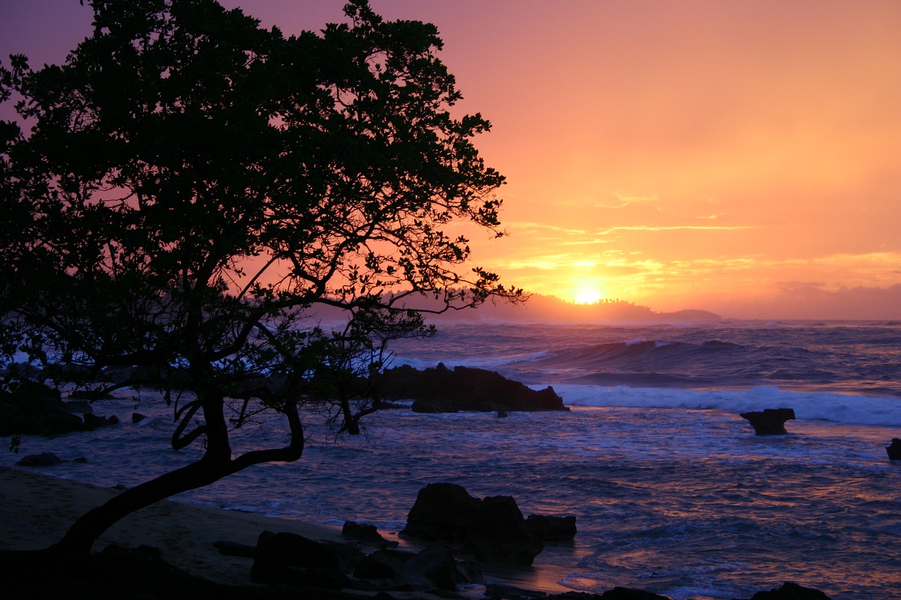 Image - sunset puerto rico ocean rocks