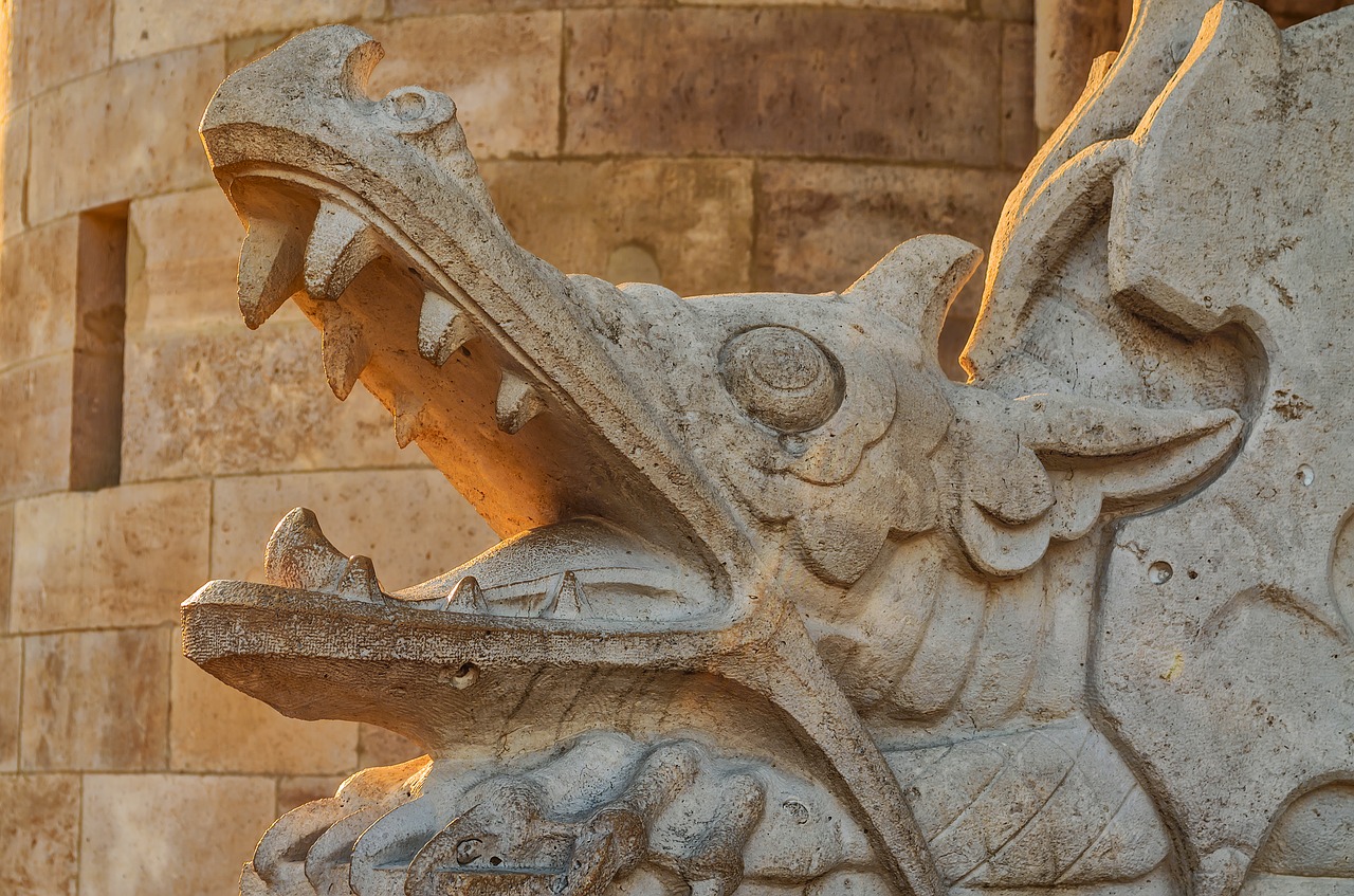 Image - dragon statue sunset light