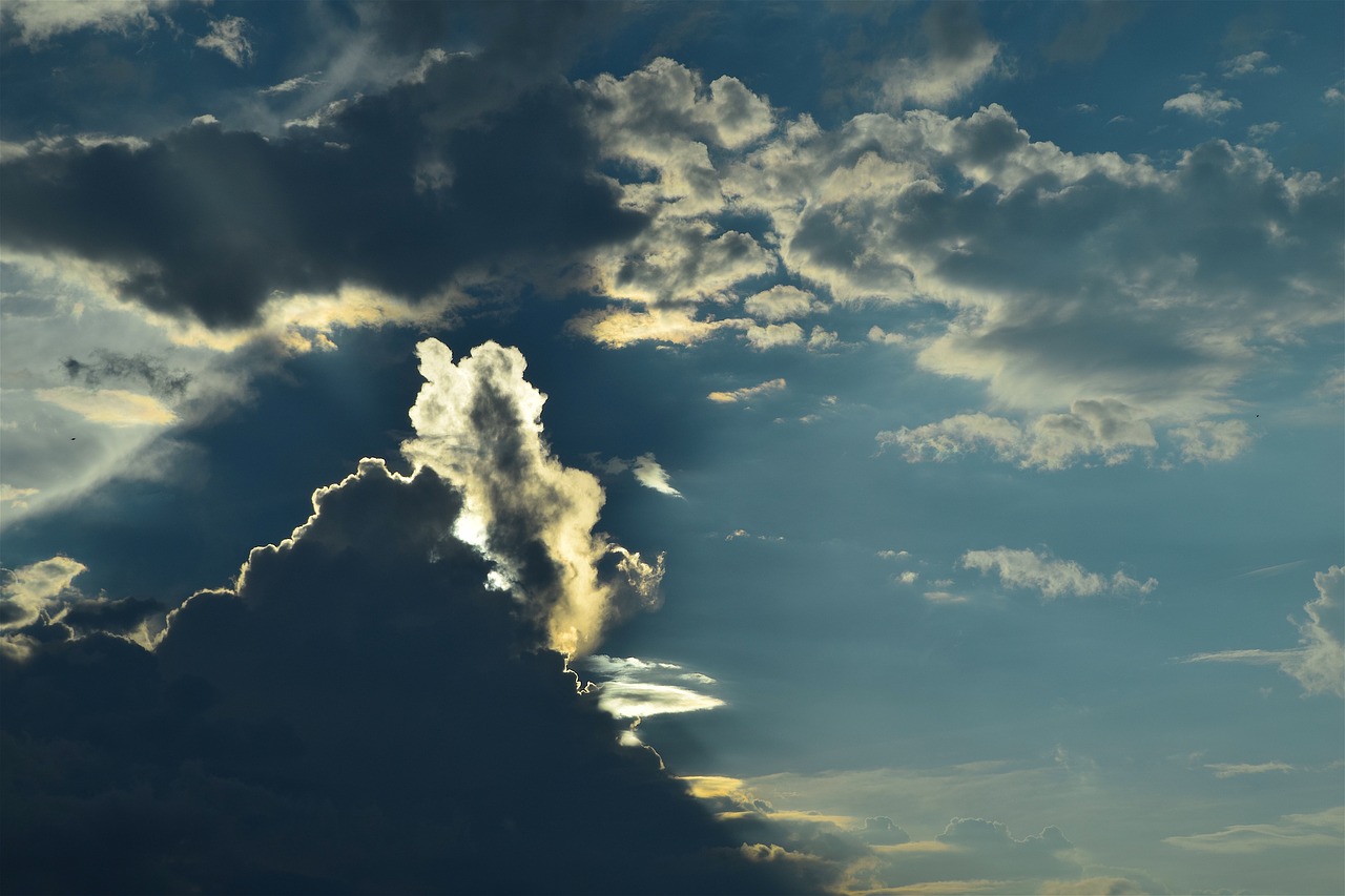 Image - sky clouds sunset light blue