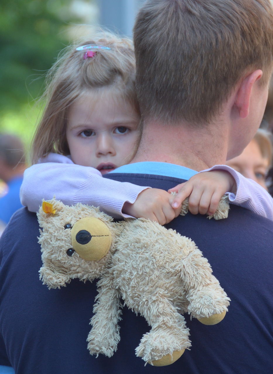 Image - child father teddy hamburg summer